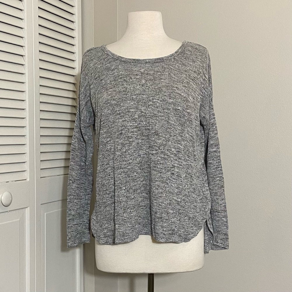 Garage Grey Knit Textured Lightweight Sweater Drop Shoulder M Medium